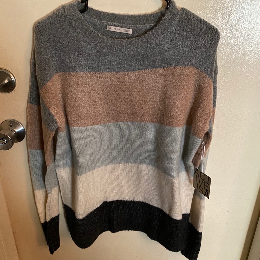 Active USA Striped Sweater from Pink Lily